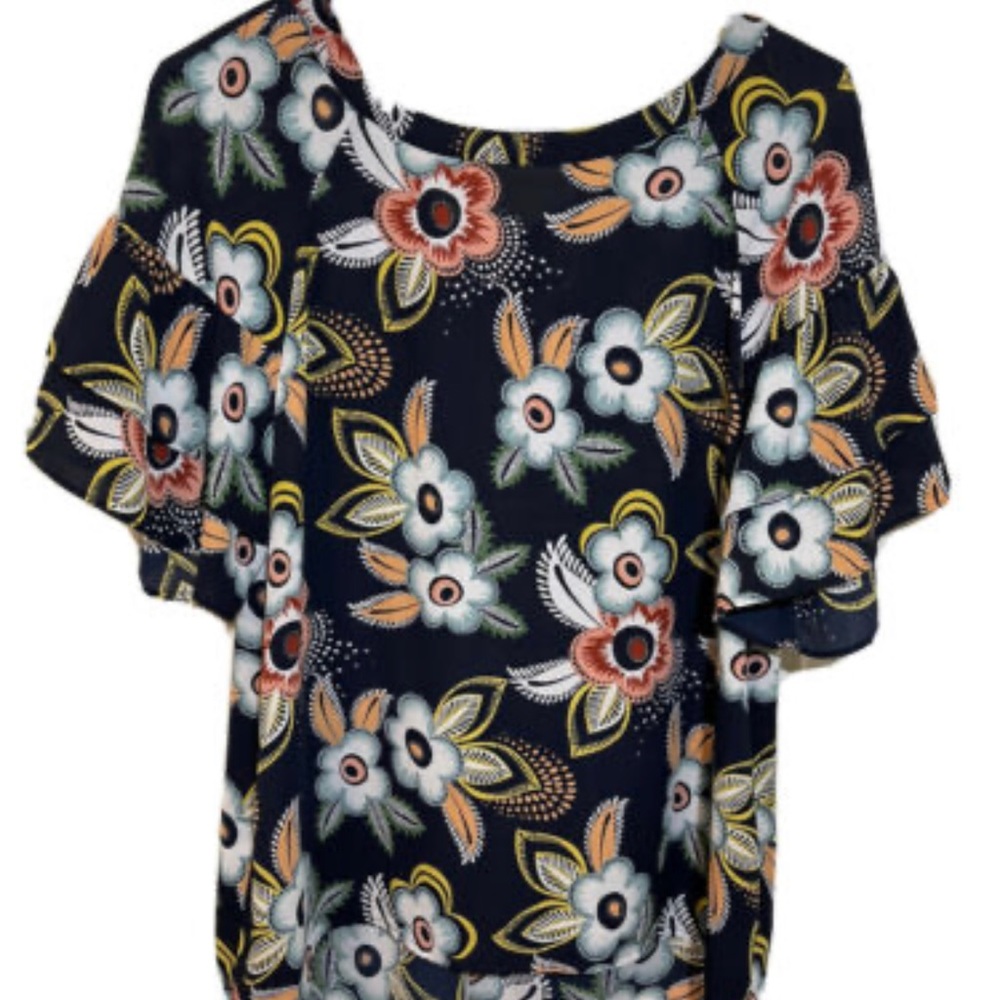 Loft Navy Short Sleeve Shirt